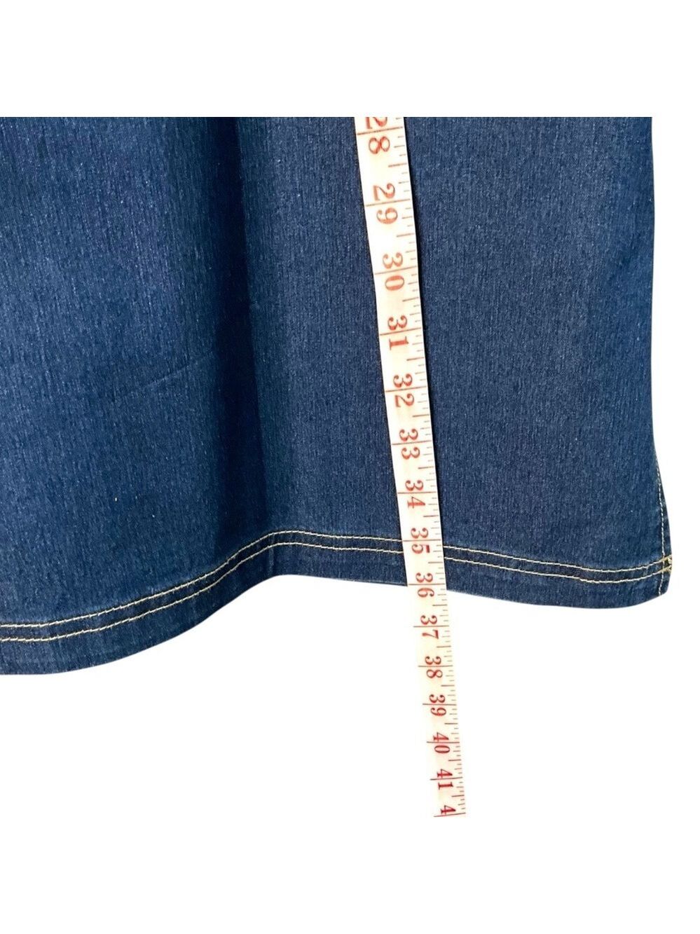 TRIANGLE TRENDS Cotton Sleeveless Denim Shirt Dress / Tunic MADE IN HONG KONG L - Picture 7 of 9